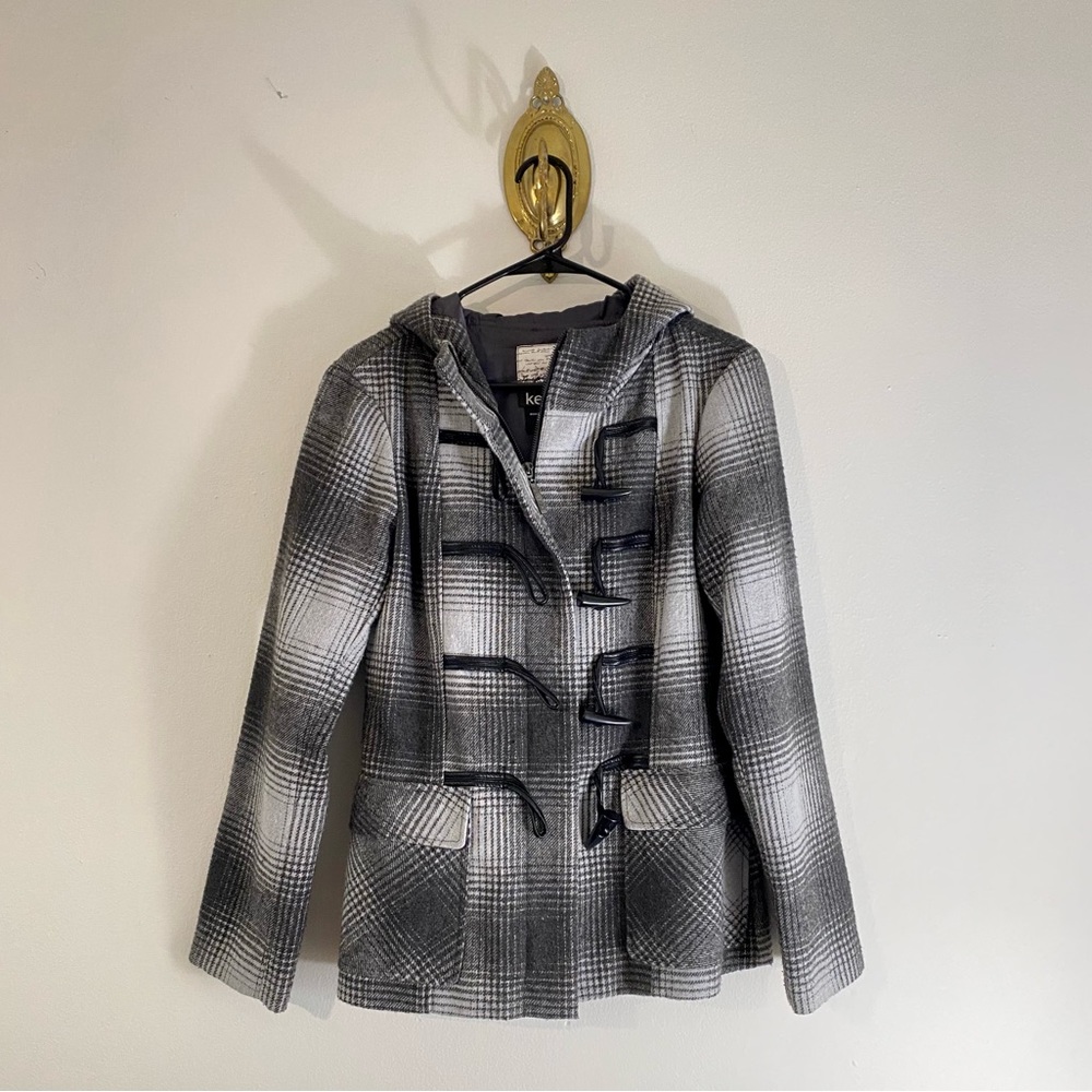 Kenzie zip front pea coat with hood